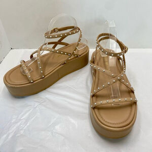 Stuart Weitzman Summerlift faux pearl embellished leather platforms sandals Wome